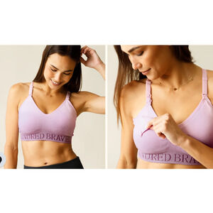 Kindred Bravely Sublime Hands-Free Pumping & Nursing Sports Bra 1X Ombre Purple